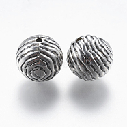 CCB Plastic Beads, Round, Antique Silver, 14mm, Hole: 2mm(CCB-K007-008AS)