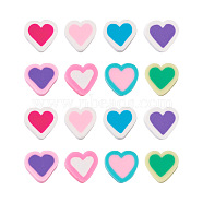 Craftdady 160Pcs 8 Styles Handmade Polymer Clay Beads, Heart, Mixed Color, 10x5mm, Hole: 2mm, 20Pcs/style(CLAY-CD0001-11)