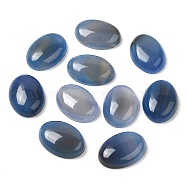 Natural Agate Cabochons, Grade AB, Dyed, Oval, Cornflower Blue, 25x18x6mm(G-K021-25x18mm-04-AB)