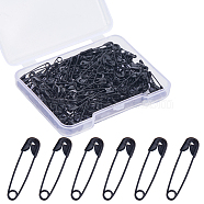Iron Safety Pins, Black, 19x4.5x2mm, 150pcs/box(IFIN-WH0070-15B-02)