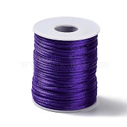 45M Polyester Cord, Satin Rattail Cord, for DIY Chinese Knot Making, Indigo, 1.5mm, about 49.21 Yards(45m)/pc(OCOR-Z004-01T)