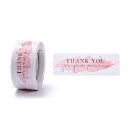 Self-Adhesive Paper Gift Tag Youstickers, Rectangle Thank You Stickers Labels, for Small Business, Pink, 2.9x6x0.01cm, 120pcs/roll(DIY-A023-01G)