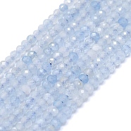 Natural Aquamarine Beads Strands, Faceted, Rondelle, 2~2.5x2mm, Hole: 0.5mm, about 223~226pcs/strand, 14.96~15.16 inch(38~38.5cm)(G-G106-A40-01)