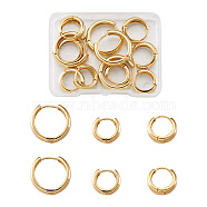 6 Pairs 3 Styles Brass Huggie Hoop Earrings, Long-Lasting Plated, Ring, Real 18K Gold Plated, 2 pairs/style(EJEW-YS0001-01)