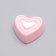 Resin Decoden Cabochons, Cake, Pink, 17x16x7mm(CRES-T005-79)