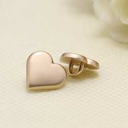 Alloy Shank Buttons, 1-Hole, Heart, Matte Gold Color, 11mm(PW-WG7B5F2-01)