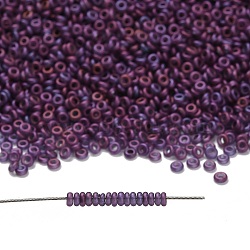 TOHO 8/0 Demi Round Beads, Japanese Seed Beads, (625F) Raspberry Matte Luster, 3x1.15mm, Hole: 1.2mm, about 33500pcs/pound(450g)(SEED-DR08-0625F)