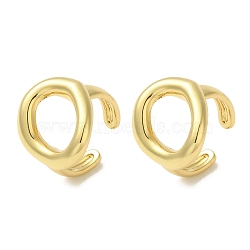 Rack Plating Brass Oval Cuff Earrings for Women, Cadmium Free & Lead Free, Long-Lasting Plated, Real 18K Gold Plated, 16x15.5mm(EJEW-P280-05G)