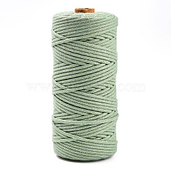 Cotton String Threads, Macrame Cord, Decorative String Threads, for DIY Crafts, Gift Wrapping and Jewelry Making, Light Green, 3mm, about 109.36 Yards(100m)/Roll.(OCOR-T001-02-17)