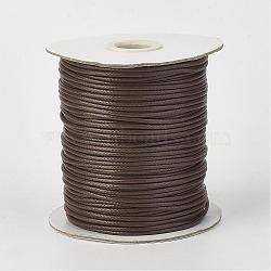 Eco-Friendly Korean Waxed Polyester Cord, Coconut Brown, 3mm, about 41.01~41.56 Yards(37.5~38m)/Roll(YC-P002-3mm-1178)