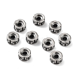 316 Surgical Stainless Steel Beads, Column, Antique Silver, 8x4mm, Hole: 2.4mm(STAS-K276-11B-AS)