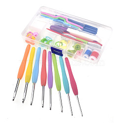 DIY Crochet Tool Sets, Including Bamboo Crochet Hooks Needles, Ruler, Scissor, Plastic Thread Tools & Stitch Knitting Needles & Locking Stitch Marker, Aluminum Stitch Holder & Crochet Hooks Needles, Mixed Color, Pin: 2.5~6mm, 53pcs/set(SENE-PW0003-103A)