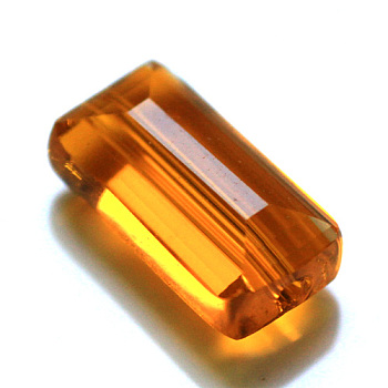 Imitation Austrian Crystal Beads, Grade AAA, Faceted, Rectangle, Dark Orange, 4.55x8x3mm, Hole: 0.7~0.9mm