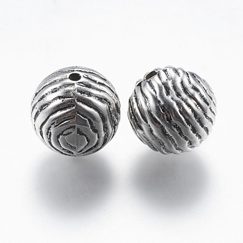 CCB Plastic Beads, Round, Antique Silver, 14mm, Hole: 2mm