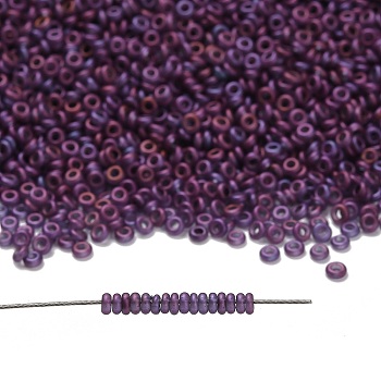 TOHO 8/0 Demi Round Beads, Japanese Seed Beads, (625F) Raspberry Matte Luster, 3x1.15mm, Hole: 1.2mm, about 33500pcs/pound(450g)