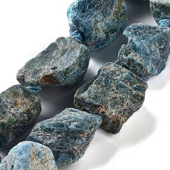Raw Rough Natural Apatite Beads Strands, Nuggets, 19~28x15~26x14~22mm, Hole: 3.7mm, about 16pcs/strand, 16.73''(42.5cm)