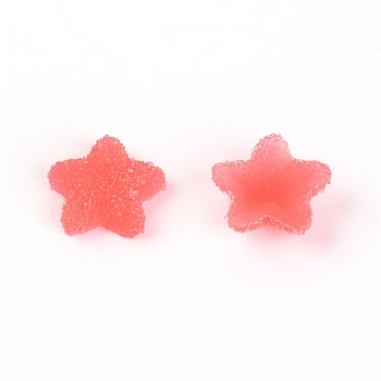 Resin Cabochons Accessories, Imitation Berry Candy, Star, Red, 17x18x6mm