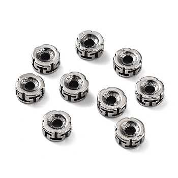 316 Surgical Stainless Steel Beads, Column, Antique Silver, 8x4mm, Hole: 2.4mm