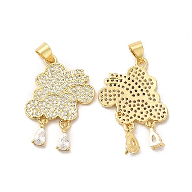 Rack Plating Brass Micro Pave Cubic Zirconia Pendants(KK-B068-06G)-2