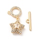 Brass Micro Pave Clear Cubic Zirconia Toggle Clasps(KK-F860-65G)-1