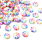 Handmade Polymer Clay Beads, Disc/Flat Round, Heishi Beads, Colorful, 6x1mm, Hole: 1.8mm, about 27000~29500pcs/1000g(CLAY-S095-A004)