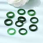 Natural Myanmar Jade Dyed Finger Ring, Green, 4~4.5mm, US Size 5 1/4(15.9mm)(RJEW-C160-01A)