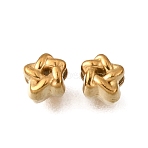 304 Stainless Steel Beads, Ion Plating(IP), Star, Real 18K Gold Plated, 4x4x4mm, Hole: 1.5mm(STAS-L315-050G)
