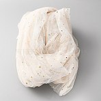 Gold Silver Star/Moon Mesh Tulle Fabric, Plaque Gauze Fabric for Wedding Dress, Veils, Tutu Dress, Prom Gown, Antique White, 511x140x0.02cm(AJEW-WH0314-59C)