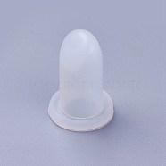 Silicone Molds, Resin Casting Molds, For UV Resin, Epoxy Resin Jewelry Making, Lipstick, Fingernail-Shape, White, 32x23mm, Hole: 11mm(DIY-WH0143-58)