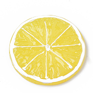 Resin Pendants, Lemon, Yellow, 46.5~48.5x3.5~5mm, Hole: 1.5mm(RESI-S356-45B)