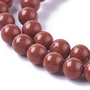 Natural Red Jasper Beads Strands, Round, Grade A, 8mm, Hole: 1mm, about 44~48pcs/strand, 15.1 inch(G-F348-01-8mm-A)