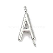 304 Stainless Steel Letter Connector Charms, Stainless Steel Color, Letter A, 12x5x2mm, Hole: 1.2mm(STAS-M108-01P-01)