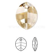 Austrian Crystal Rhinestone Pendant, 6734, Crystal Passions, Faceted, Pure Leaf, 001GSHA_Crystal Golden Shadow, 14x10x5mm, Hole: 1mm(6734-14mm-001GSHA(U))