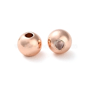 Rack Plating Brass Spacer Beads, Long-Lasting Plated, Lead Free & Cadmium Free, Round, Rose Gold, 5x4mm, Hole: 1.5mm(KKB-I709-03E-RG)