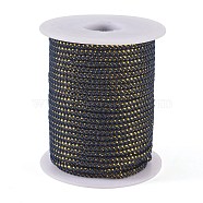 Round String Thread Polyester Cords, with Gold Wire, Prussian Blue, 2.5mm, about 21.87 yards(20m)/roll(OCOR-F012-A09)