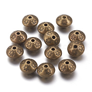 Tibetan Style Spacer Beads, Bicone, Lead Free & Nickel Free & Cadmium Free, Antique Bronze, 10.5x7.5mm, Hole: 1mm(X-TIBEB-A101657-AB-FF)
