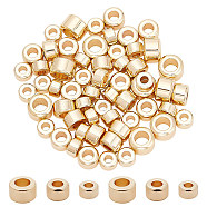 60Pcs 3 Styles Brass Beads, Column, Golden, 5~7x3~5mm, Hole: 2~3.8mm(KK-BC0012-39)