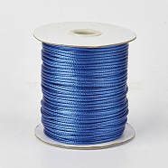 Eco-Friendly Korean Waxed Polyester Cord, Royal Blue, 0.5mm, about 169.51~174.98 Yards(155~160m)/Roll(YC-P002-0.5mm-1159)