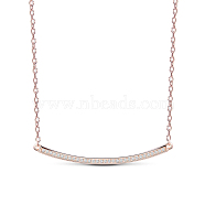 SHEGRACE Classic 925 Sterling Silver Pendant Necklace, with Micro Pave AAA Cubic Zirconia Arch, Rose Gold, 15.7 inch(JN561A)