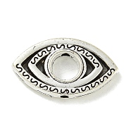 Tibetan Style Alloy Beads, Cadmium Free & Lead Free, Antique Silver, Evil Eye, 12x21x3mm, Hole: 1.6mm(FIND-U015-46AS)