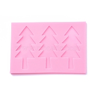 Food Grade Christmas Tree Silicone Molds, Fondant Molds, Baking Molds, Chocolate, Candy, Biscuits, UV Resin & Epoxy Resin Jewelry Making, Hot Pink, 167x115x6mm, Inner Size: 98x45mm(DIY-F045-06)