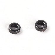 Porcelain Fishing Rod Guide Ring, Flat Round, Black, 4x1.5mm, Hole: 2mm(FIND-WH0076-53D)