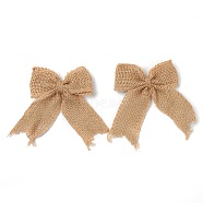 Braided Linen Ornament Accessories, for DIY Craft Making, Bowknot, Tan, 113~120x113~123x10.5~11mm(DIY-H117-01)