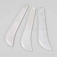 Natural Agate Massage Stick, Gua Sha Massage Tools, for Soft Tissue, Physical Therapy Stuff Used for Back, Legs, Arms, Neck, Shoulder, Crescent Blade Shape, Ghost White, 105~118.5x23~25x4~5.5mm, Hole: 2mm(G-B008-05A)
