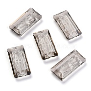 Embossed Glass Rhinestone Pendants, Rectangle, Faceted, Satin, 20x10x5mm, Hole: 1.6mm(GLAA-J101-07B-001SA)