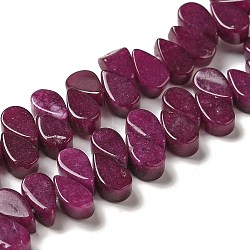 Natural White Jade Beads Strands, Dyed, Teardrop, Top Drilled, Purple, 9~10x5~5.5x3.5~4mm, Hole: 0.7mm, about 40~48pcs/strand, 7.09~7.28''(18~18.5cm).(G-B064-B55)