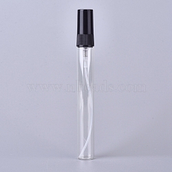 10ml Mini Refillable Glass Spray Bottles, with Plastic Fine Mist Sprayer & Dust Cap, for Perfume, Essential Oil, Clear, 11.8x1.4cm, Capacity: 10ml(0.34 fl. oz)(MRMJ-WH0059-79A)