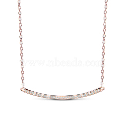 SHEGRACE Classic 925 Sterling Silver Pendant Necklace, with Micro Pave AAA Cubic Zirconia Arch, Rose Gold, 15.7 inch(JN561A)