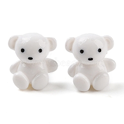 Opaque Resin Puppy Decoden Cabochons, Dog, White, 14x12x12mm(CRES-I034-08D)