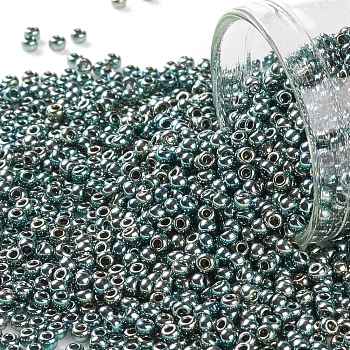 TOHO Round Seed Beads, Japanese Seed Beads, (512) Galvanized Blue Haze, 11/0, 2.2mm, Hole: 0.8mm, about 5555pcs/50g